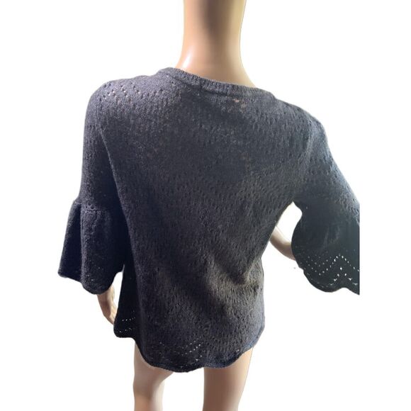 LC Lauren Conrad Gray Knitted Pattern Crew Neck Long Sleeve Sweater Size Small - Picture 7 of 12